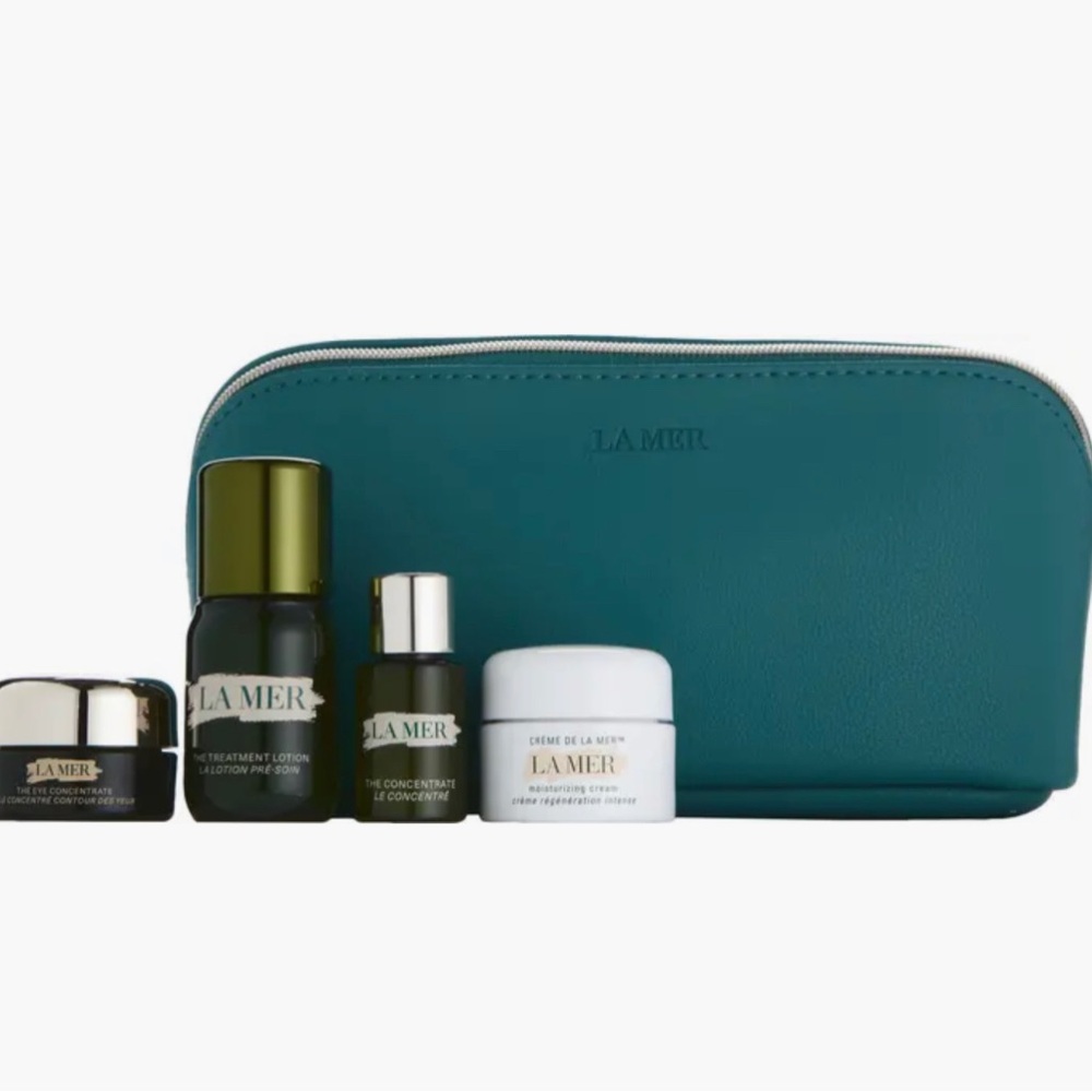 La Mer Travel Set with Teal Green Pouch